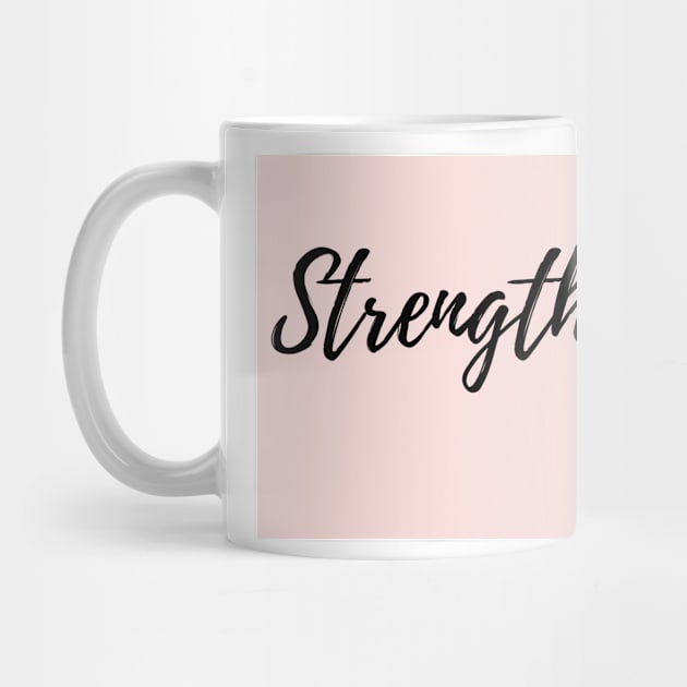 Strength - Pink Background Positive Affirmation by ActionFocus